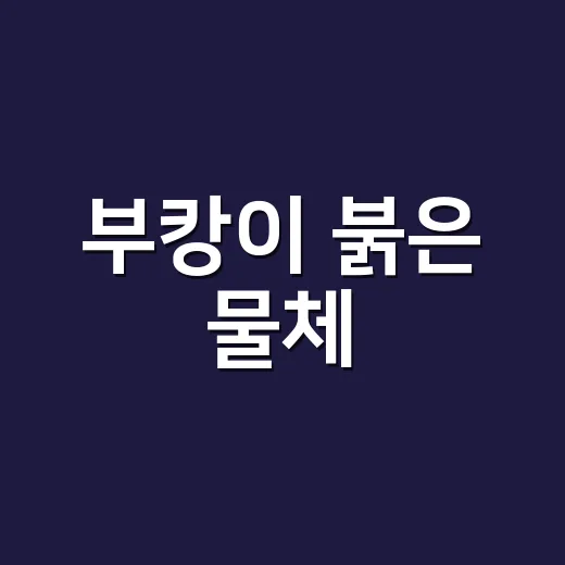부캉이 붉은 물체, 사람 몸에서 보이면 언제 병원 가야 할까요? - 요약