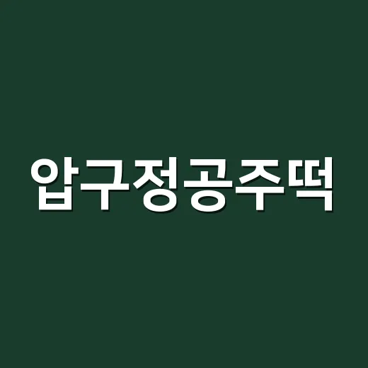 압구정공주떡, 맛있게 먹으면서 혈당과 소화는 괜찮으신가요? - 요약