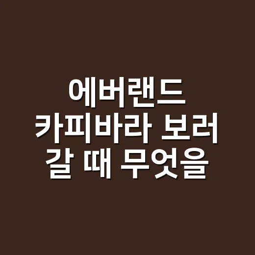 에버랜드 카피바라 보러 갈 때 무엇을 챙겨야 할까요? - 요약