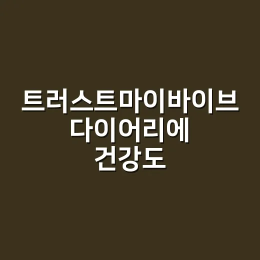 트러스트마이바이브 다이어리에 건강도 적고 계신가요? - 요약