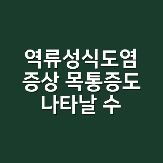 역류성식도염 증상 목통증도 나타날 수 있나요? - 요약