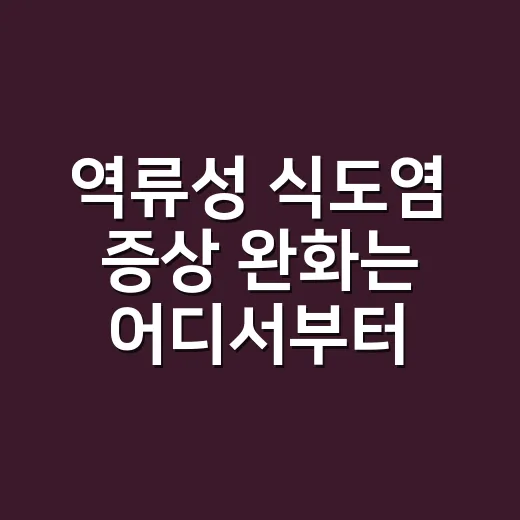 역류성 식도염 증상 완화는 어디서부터 시작할까요? - 요약