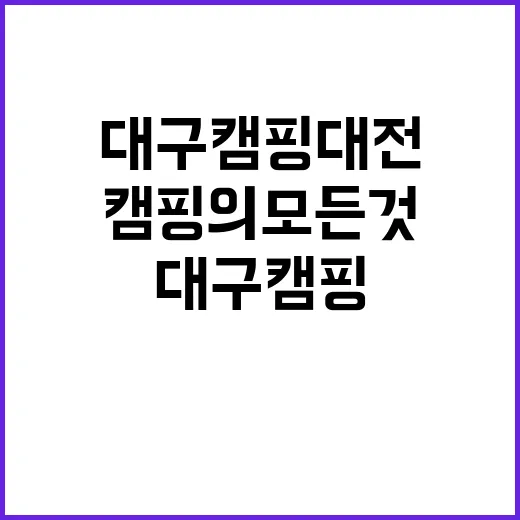 대구 캠핑대전에서 즐기는 완벽한 캠핑의 모든 것 - 요약