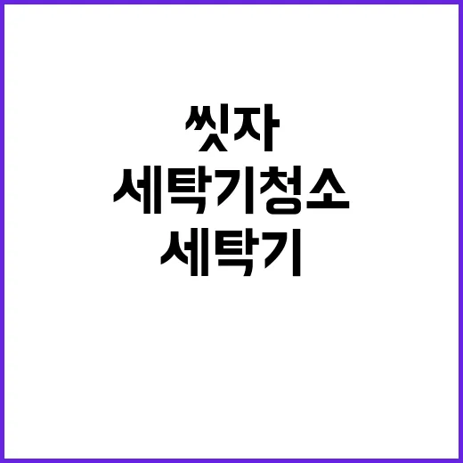 발을 씻자, 세탁기 청소까지! 이 방법으로 해결하자 - 요약
