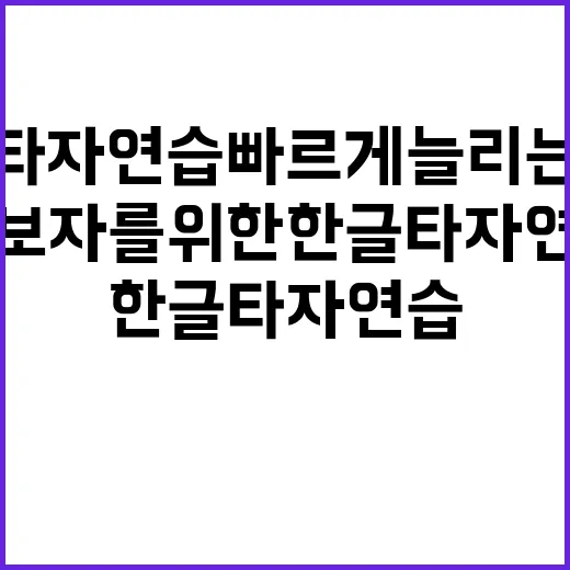 초보자를 위한 한글타자연습 빠르게 늘리는 방법 - 요약