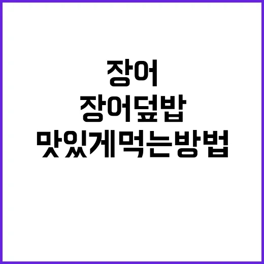 장어덮밥 맛있게 먹는 방법, 집에서도 식당처럼 즐기려면 이렇게 - 요약