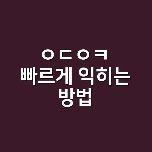 ㅇㄷㅇㅋ 빠르게 익히는 방법, 윈도우키 단축키부터 잠금 해제까지 - 요약