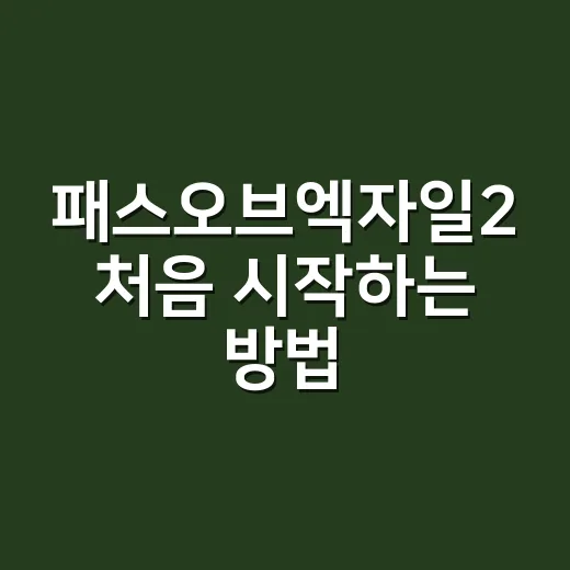 패스오브엑자일2 처음 시작하는 방법, 초보자가 덜 헤매려면 이렇게 - 요약