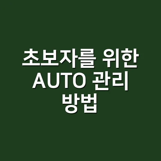초보자를 위한 AUTO 관리 방법, 차 살 때부터 유지비까지 덜 쓰려면 이렇게 - 요약