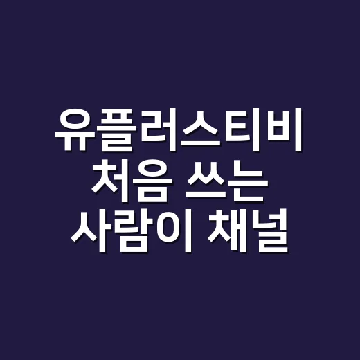 유플러스티비 처음 쓰는 사람이 채널·OTT·리모컨까지 편하게 쓰는 방법 - 요약