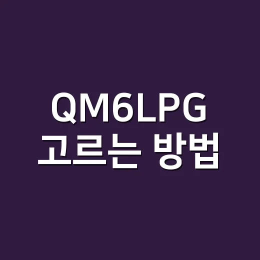 QM6LPG 고르는 방법, 유지비부터 트렁크까지 현실적으로 따져보기 - 요약