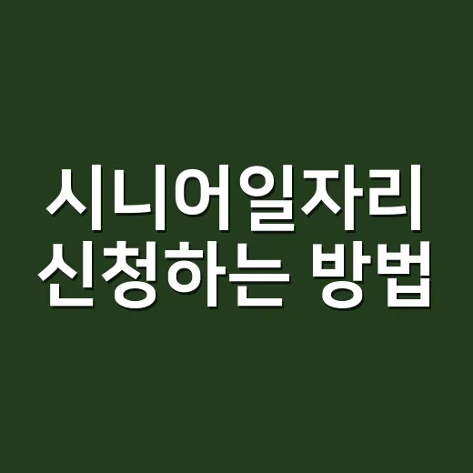 시니어일자리 신청하는 방법, 처음이면 이렇게 준비하면 편합니다 - 요약