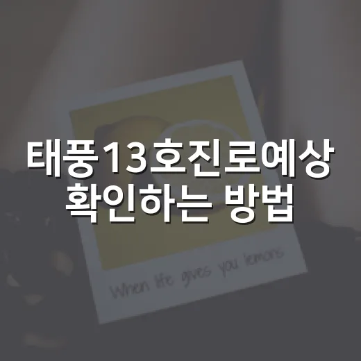 태풍13호진로예상 확인하는 방법, 여행 전 이렇게 보면 덜 헷갈려요 - 요약