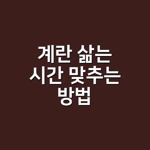 계란 삶는 시간 맞추는 방법, 반숙부터 완숙까지 실패 줄이는 법 - 요약