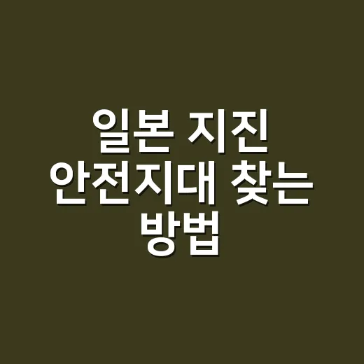 일본 지진 안전지대 찾는 방법, 여행 전 이렇게 확인하면 덜 불안해요 - 요약