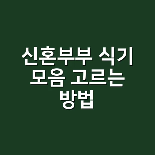 신혼부부 식기 모음 고르는 방법, 구매처 문의 폭주한 구성은 이렇게 골랐어요 - 요약