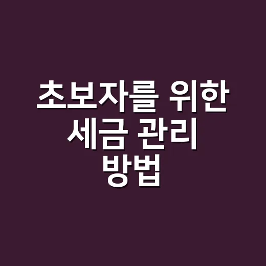 초보자를 위한 세금 관리 방법, 헷갈릴 때 이렇게 시작하세요 - 요약