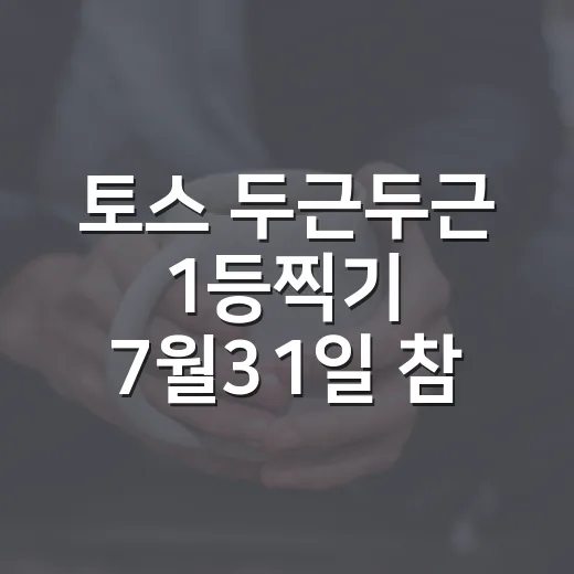 토스 두근두근 1등찍기 7월31일 참여하는 방법, 헷갈리는 포인트만 콕 집어보기 - 요약