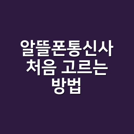 알뜰폰통신사 처음 고르는 방법, 요금만 보고 후회하지 않으려면 이렇게 - 요약