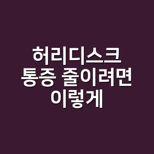 허리디스크 통증 줄이려면 이렇게: 앉는 습관부터 병원 가야 할 신호까지 - 요약