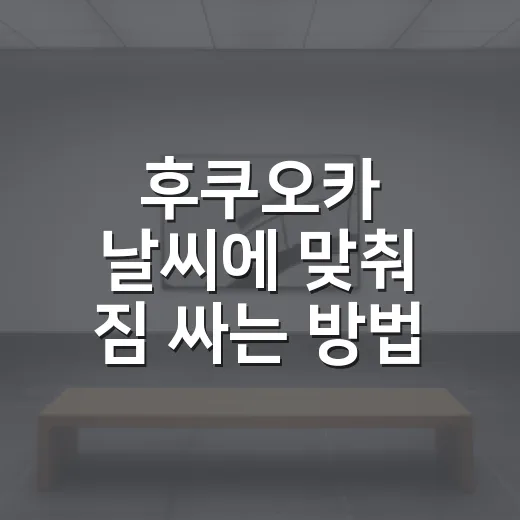 후쿠오카 날씨에 맞춰 짐 싸는 방법 - 요약