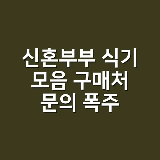 신혼부부 식기 모음 구매처 문의 폭주할 때 실패 없이 고르는 방법 - 요약