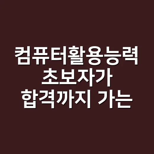 컴퓨터활용능력 초보자가 합격까지 가는 현실적인 공부 방법 - 요약
