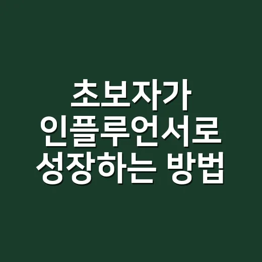 초보자가 인플루언서로 성장하는 방법, 작게 시작해서 오래 가는 루틴 - 요약