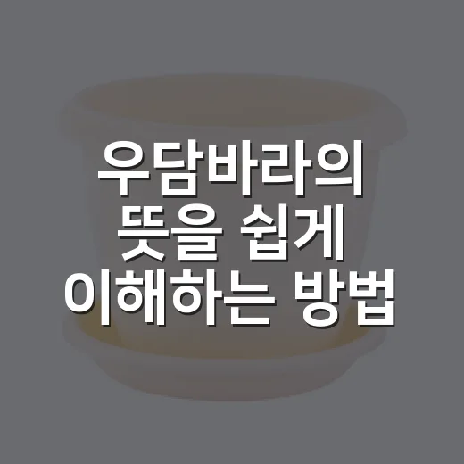 우담바라의 뜻을 쉽게 이해하는 방법 - 요약