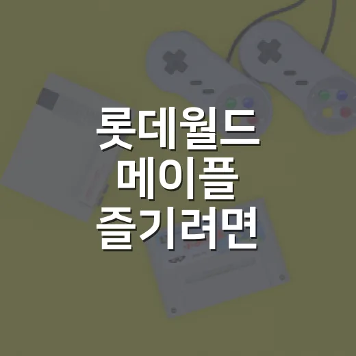 롯데월드 메이플 즐기려면 이렇게 동선 잡는 방법 - 요약