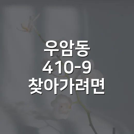 우암동 410-9 찾아가려면 이렇게 확인하면 덜 헤맵니다 - 요약