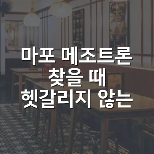 마포 메조트론 찾을 때 헷갈리지 않는 방법 - 요약