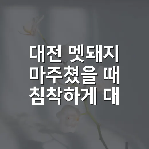 대전 멧돼지 마주쳤을 때 침착하게 대처하는 방법 - 요약