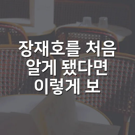 장재호를 처음 알게 됐다면 이렇게 보면 쉬운 입문 방법 - 요약