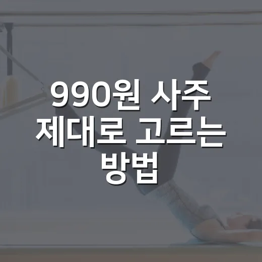990원 사주 제대로 고르는 방법, 가볍게 봐도 후회 줄이려면 이렇게 - 요약