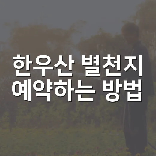 한우산 별천지 예약하는 방법, 객실 적을 때 먼저 챙길 것 - 요약