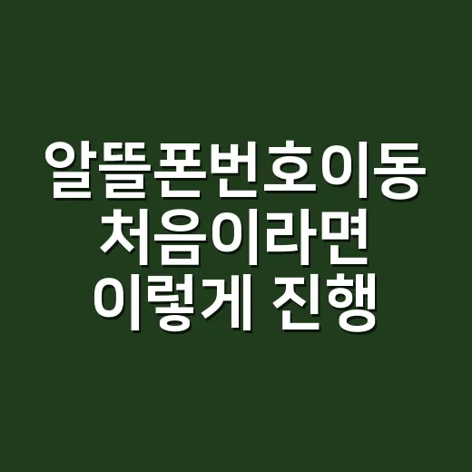 알뜰폰번호이동 처음이라면 이렇게 진행하는 방법 - 요약