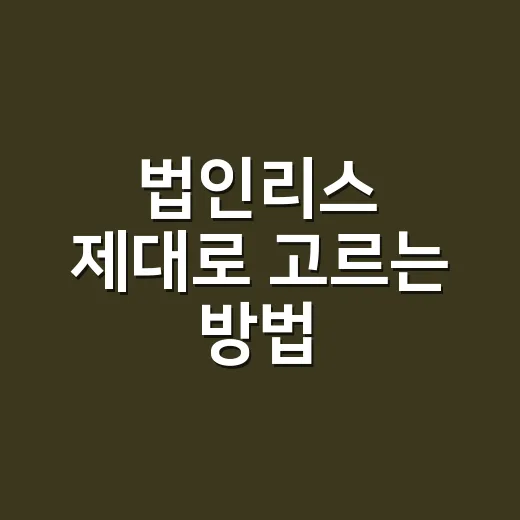 법인리스 제대로 고르는 방법, 비용처리부터 계약서까지 이렇게 보면 됩니다