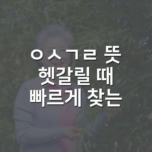 ㅇㅅㄱㄹ 뜻 헷갈릴 때 빠르게 찾는 방법 - 요약