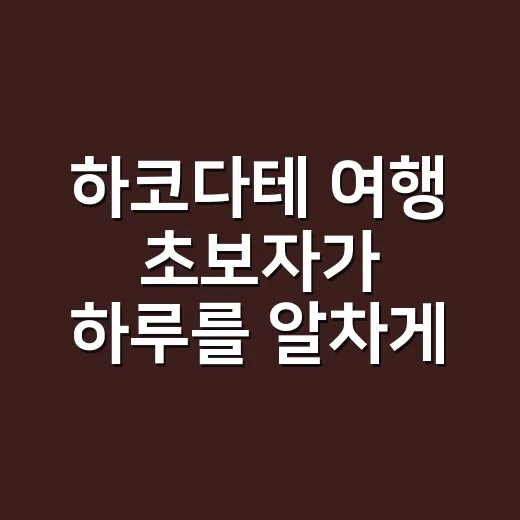 하코다테 여행 초보자가 하루를 알차게 보내는 방법 - 요약