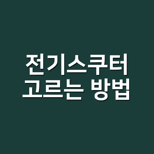 전기스쿠터 고르는 방법, 출퇴근용으로 실패 줄이려면 이렇게 보세요 - 요약
