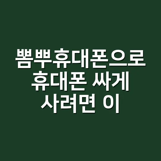 뽐뿌휴대폰으로 휴대폰 싸게 사려면 이렇게 비교하는 방법 - 요약