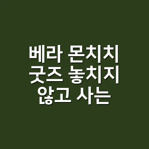 베라 몬치치 굿즈 놓치지 않고 사는 방법 - 요약