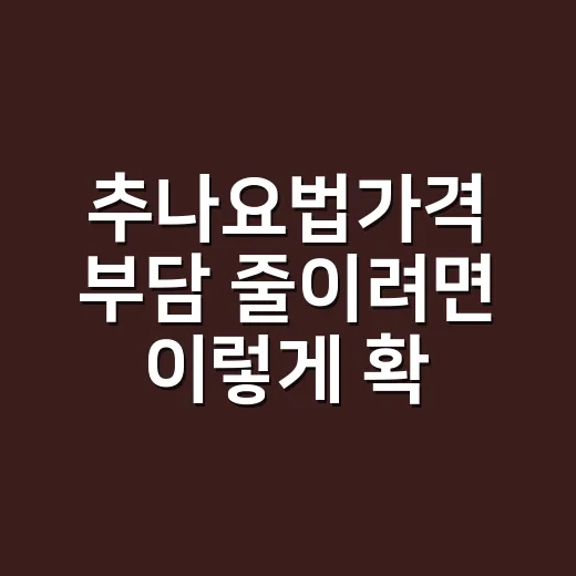 추나요법가격 부담 줄이려면 이렇게 확인하세요 - 요약