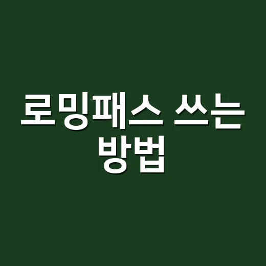 로밍패스 쓰는 방법, 해외 가기 전 이렇게 고르면 덜 헤맵니다 - 요약