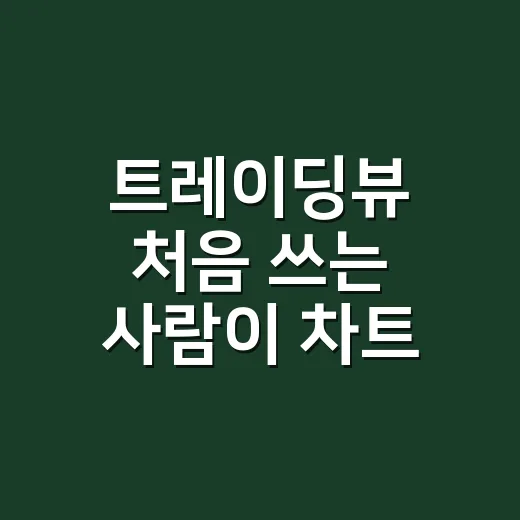 트레이딩뷰 처음 쓰는 사람이 차트 세팅하는 방법 - 요약