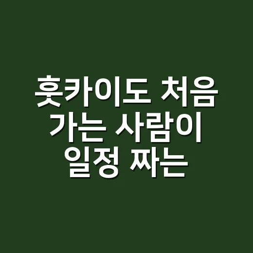 훗카이도 처음 가는 사람이 일정 짜는 방법 - 요약