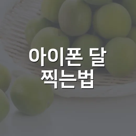 아이폰 달 찍는법, 초보자도 선명하게 찍으려면 이렇게 해보세요 - 요약