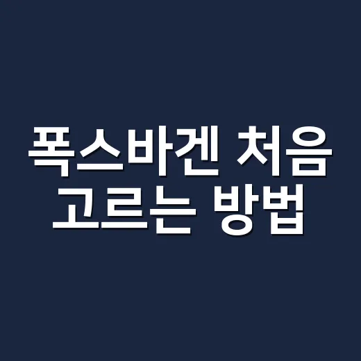 폭스바겐 처음 고르는 방법, 내 생활에 맞게 판단하려면 이렇게 - 요약