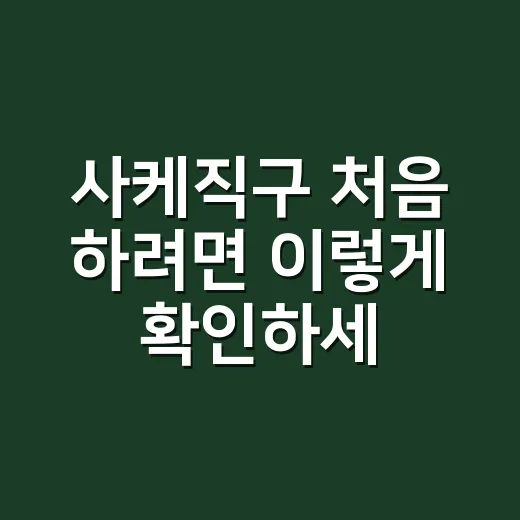 사케직구 처음 하려면 이렇게 확인하세요 - 요약